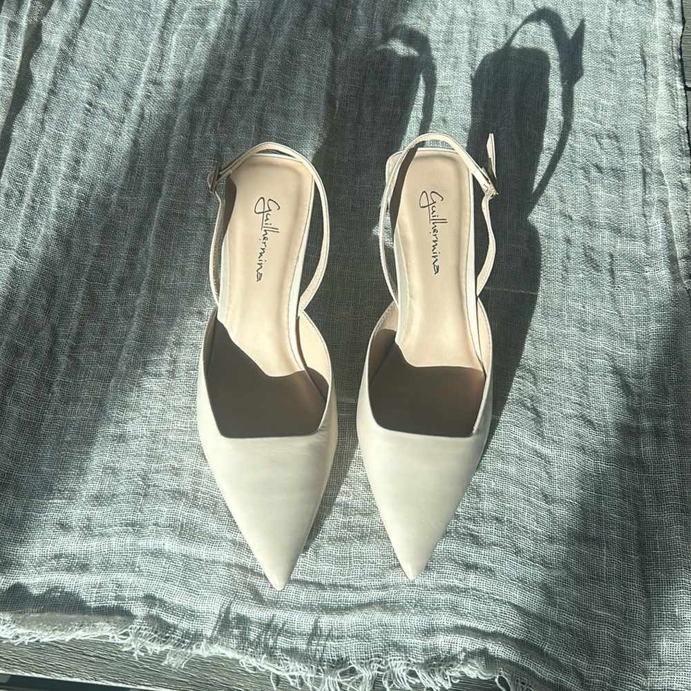 Guillermina Brand Leather Kitten Heals